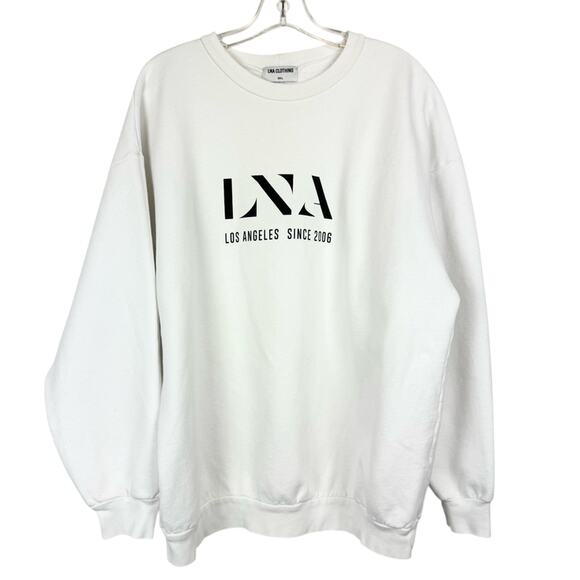 LNA Anniversary Sweatshirt Oversized Fit Size S White - Preppy Minimalist Trendy - Picture 6 of 16